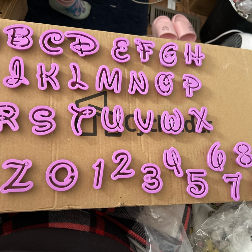 Disney Purple Alphabet and Number Cookie Cutters